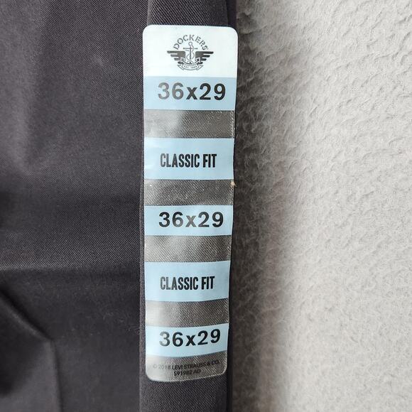 Dockers Pants Mens 36x29 Black Workday Khaki Classic Fit Smart 360 Flex Chino - Picture 10 of 16